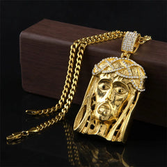 Gold Plated Jesus Pendant & Necklace set (2 Piece)