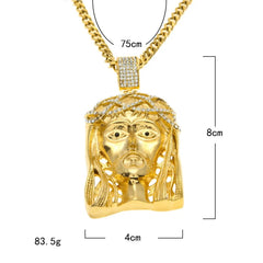 Gold Plated Jesus Pendant & Necklace set (2 Piece)
