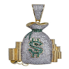 Iced Out Money Bag Pendant