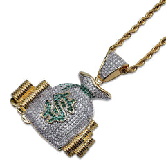 Iced Out Money Bag Pendant