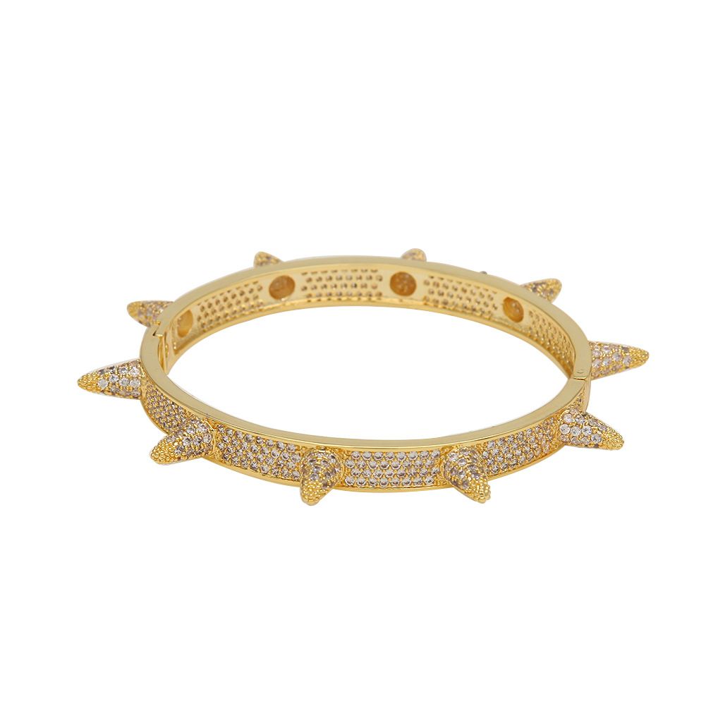Iced Out Micro Pave Rivet Bangles – Gold or Silver