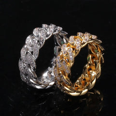 8mm Iced Out Cuban Link Ring