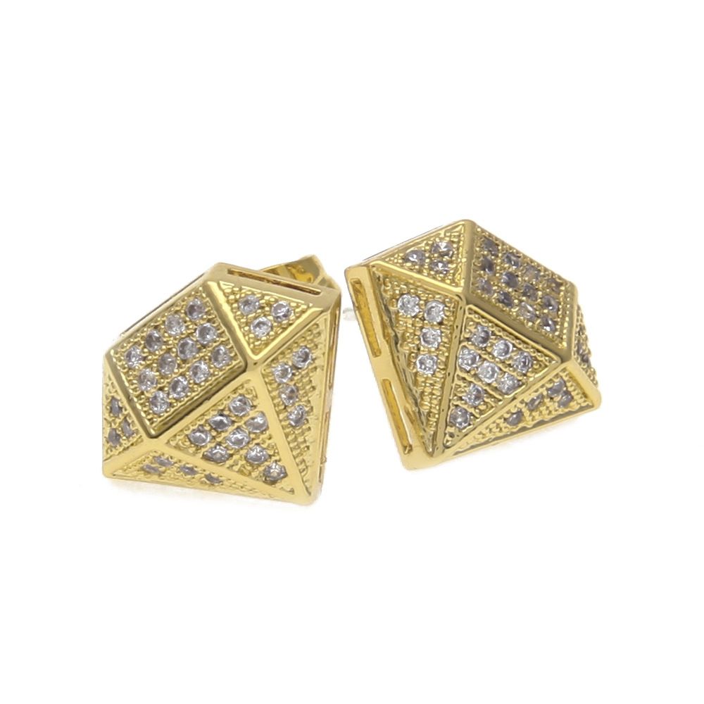 Iced Out Diamond Shaped Earrings (Cubic Zirconia)