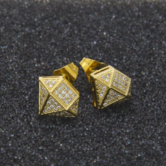 Iced Out Diamond Shaped Earrings (Cubic Zirconia)