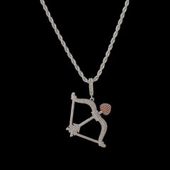 Iced Out Cupid's Bow Pendant & Necklace