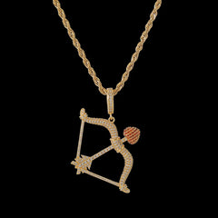 Iced Out Cupid's Bow Pendant & Necklace