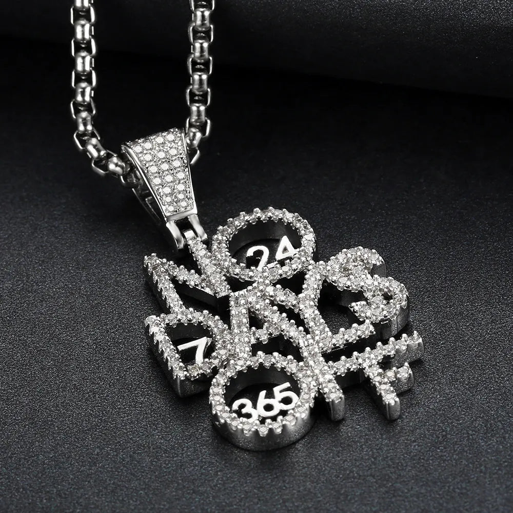 Iced Out No Days Off Pendant & Necklace – Gold or Silver