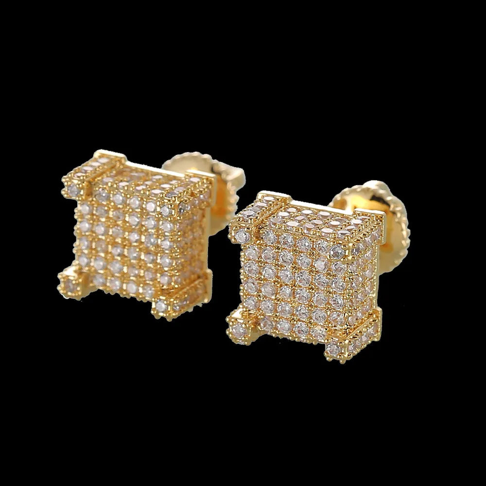 Iced Out Square Stud Earrings