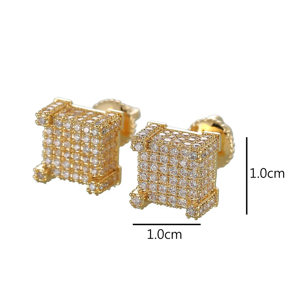 Iced Out Square Stud Earrings