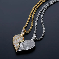 Iced Out 2-Piece Hearts for couples