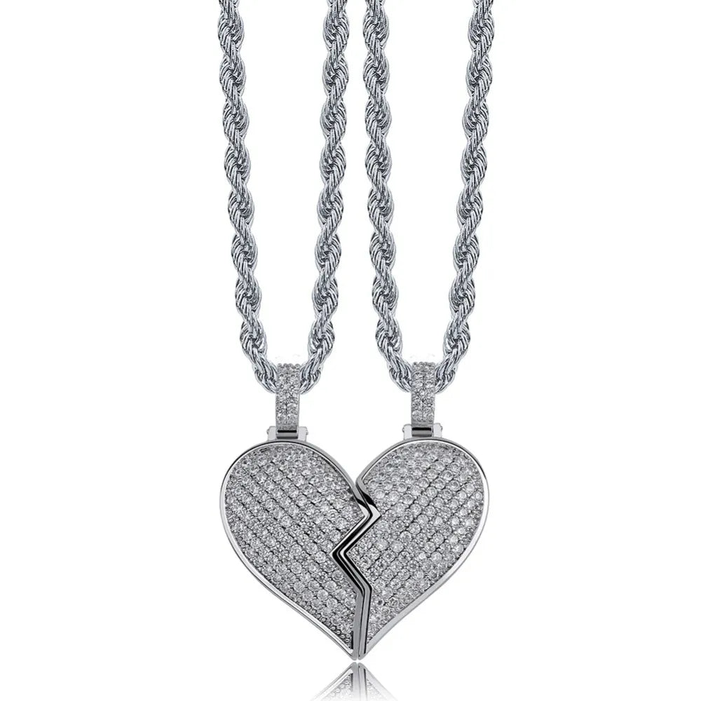 Iced Out 2-Piece Hearts for couples