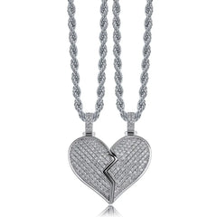 Iced Out 2-Piece Hearts for couples