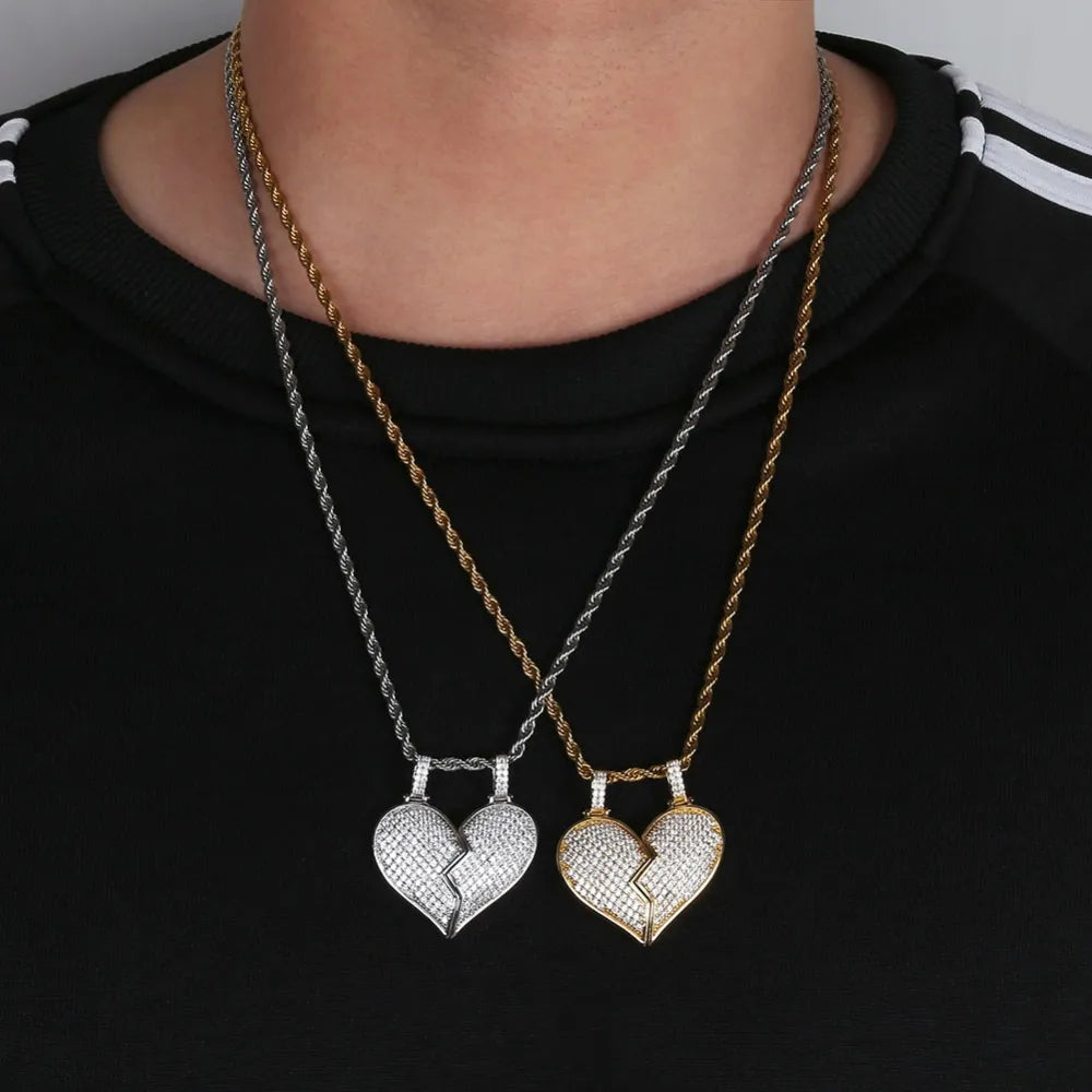 Iced Out 2-Piece Hearts for couples