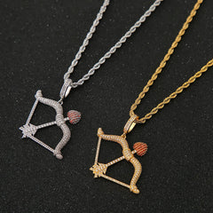 Iced Out Cupid's Bow Pendant & Necklace