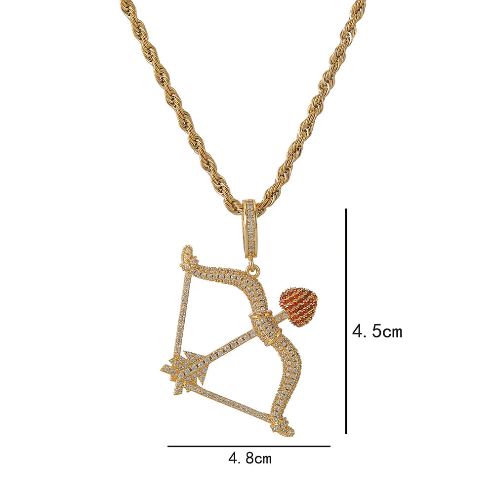 Iced Out Cupid's Bow Pendant & Necklace