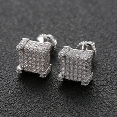 Iced Out Square Stud Earrings