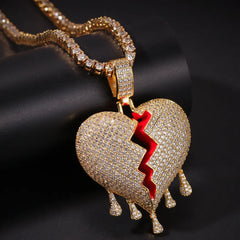 Iced Out Drippy Heart & Necklace