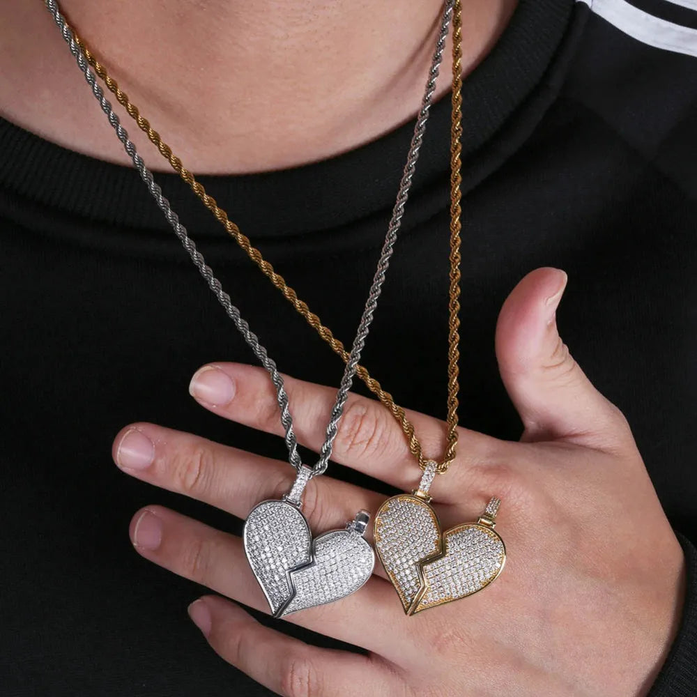 Iced Out 2-Piece Hearts for couples