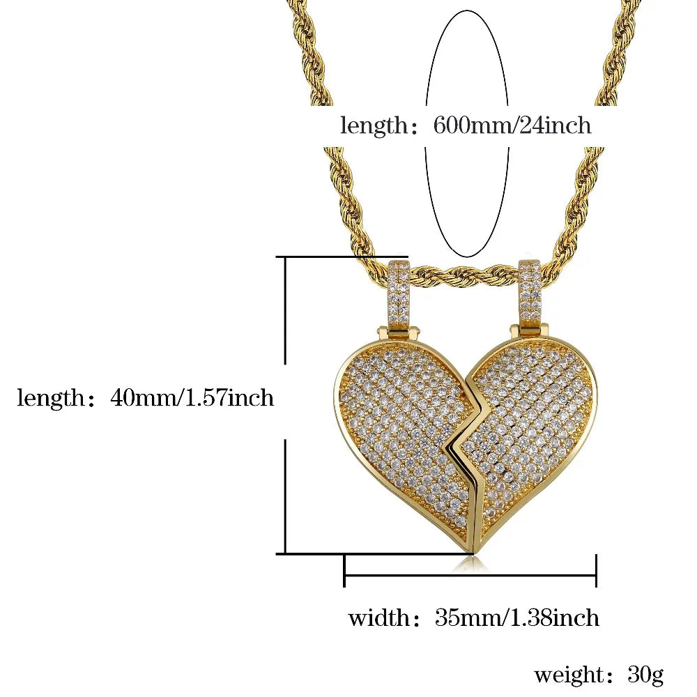 Iced Out 2-Piece Hearts for couples