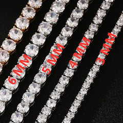 1 Row Tennis Bracelet – 3mm / 4mm / 5mm / 6mm