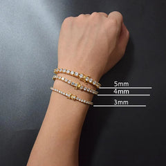 1 Row Tennis Bracelet – 3mm / 4mm / 5mm / 6mm