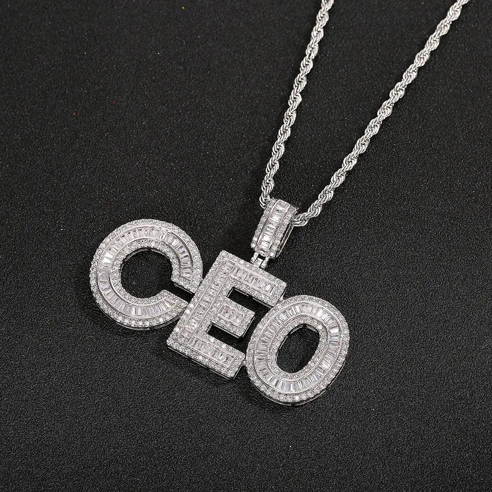 Custom Name Pendant (Baguettes)