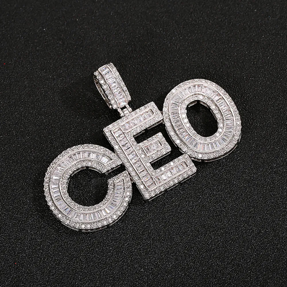 Custom Name Pendant (Baguettes)