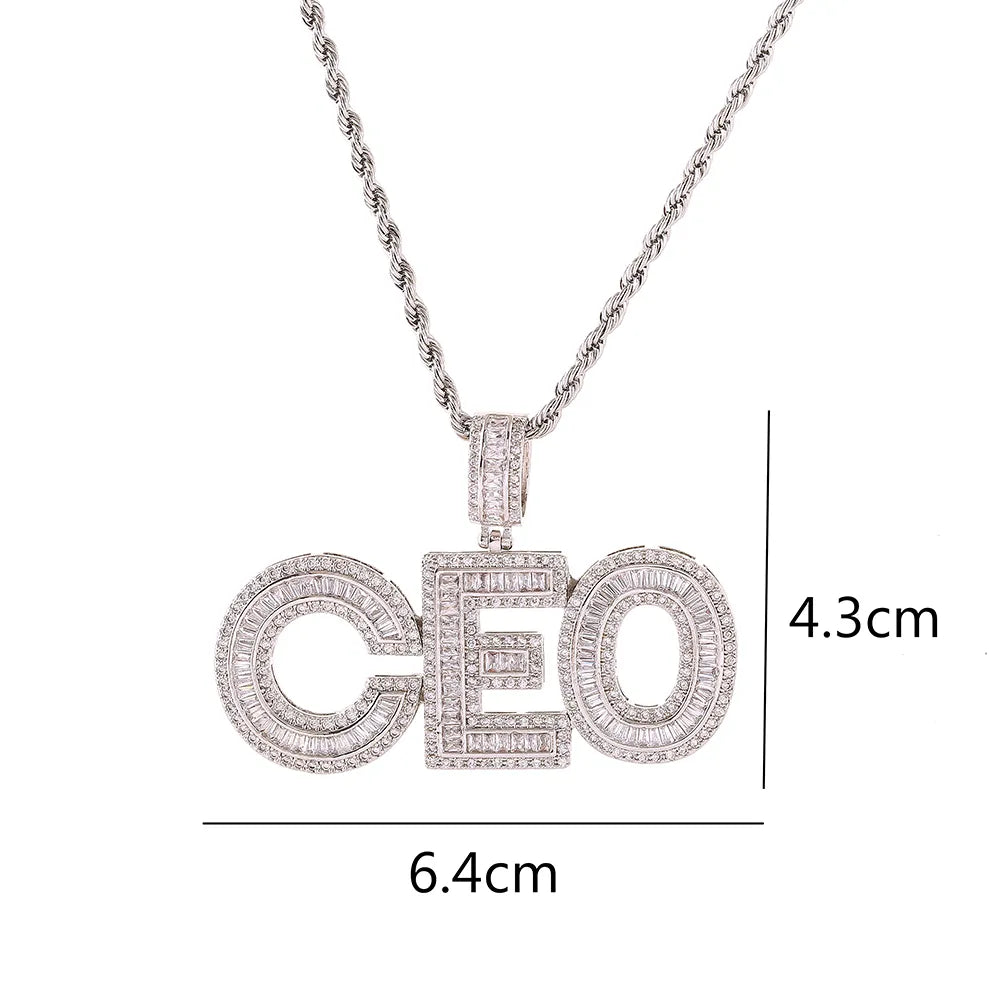 Custom Name Pendant (Baguettes)