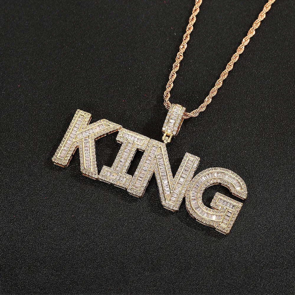 Custom Name Pendant (Baguettes)