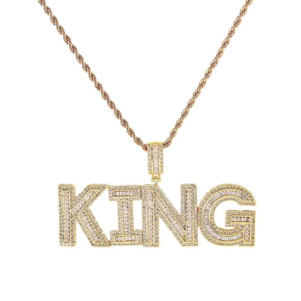 Custom Name Pendant (Baguettes)
