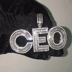 Custom Name Pendant (Baguettes)