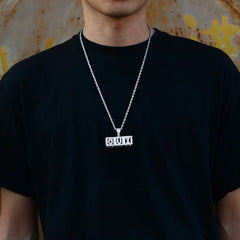 Custom Hollow Name Cube Pendant 