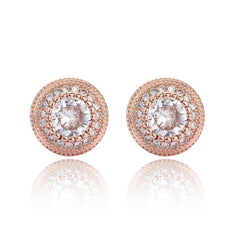 Round Button Stud Earrings