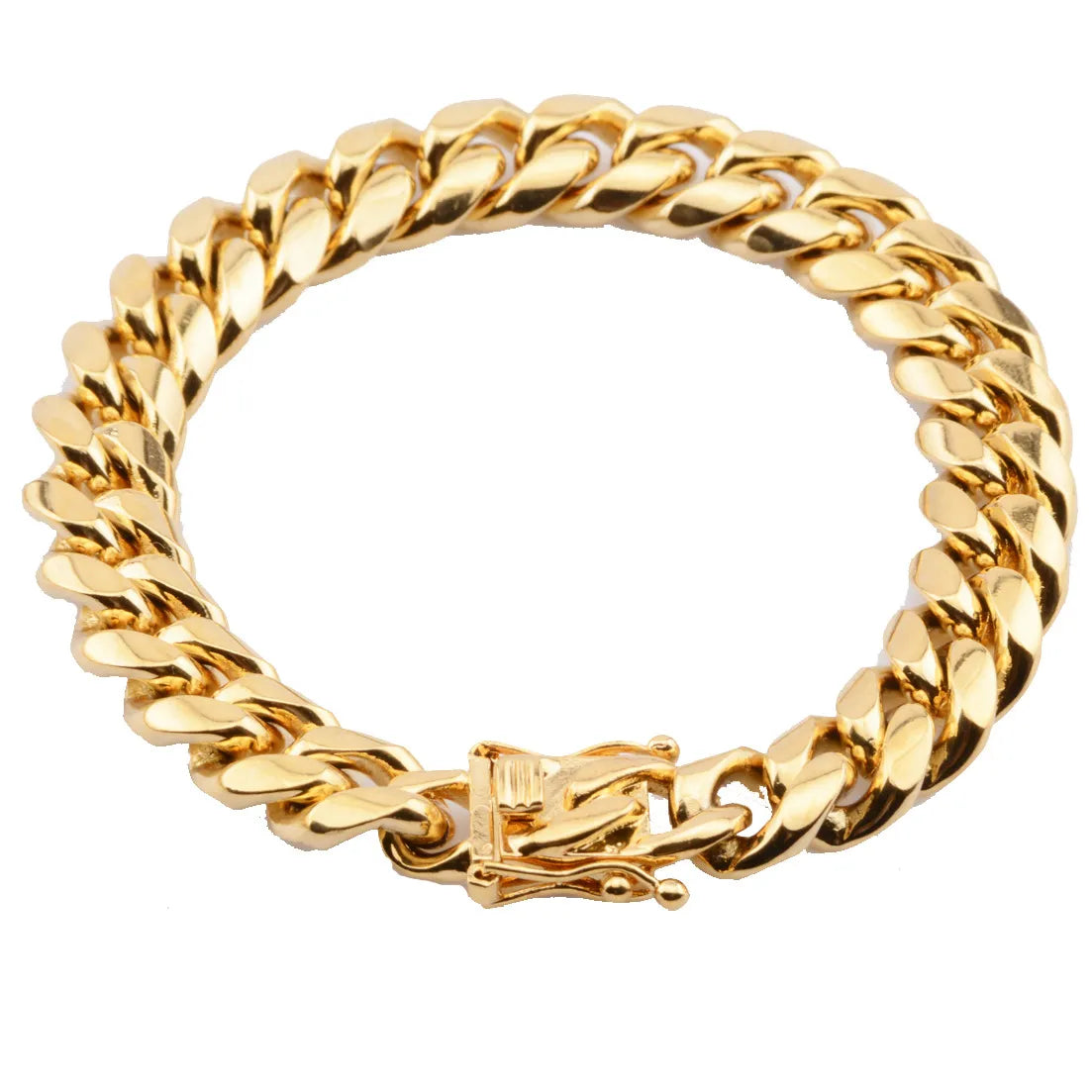 8.5 inch 18k Plated Cuban Link Bracelet 8/10/12/16/18mm