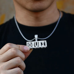 Custom Hollow Name Cube Pendant 