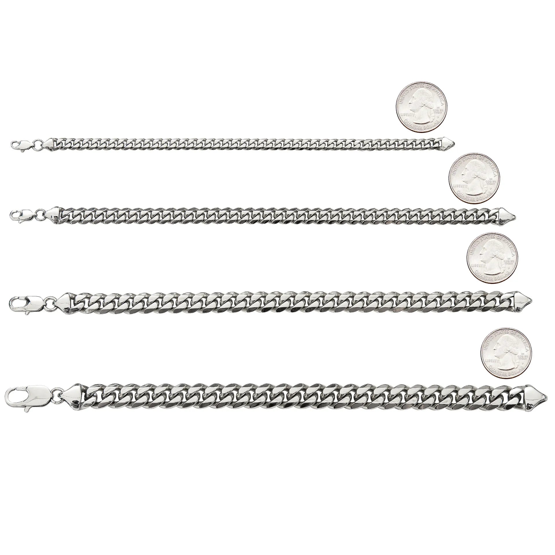 Silver Cuban Link Chain 6/8/10/12mm