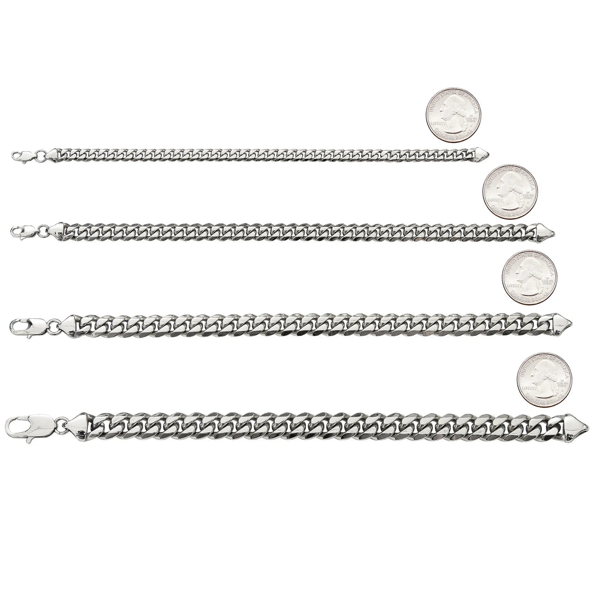 Silver Cuban Link Chain 6/8/10/12mm