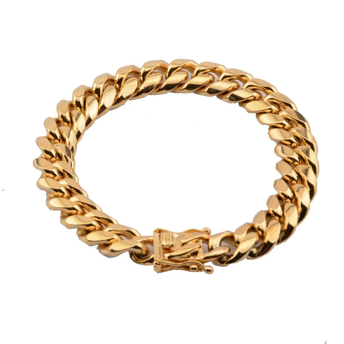 8.5 inch 18k Plated Cuban Link Bracelet 8/10/12/16/18mm